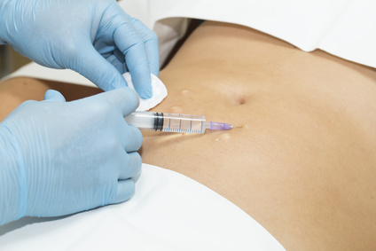 woman is in the process cellulite mesotherapy clinic
